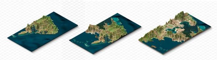 Modelo 3d de la isla de madagascar, país del este de África. mapa isométrico terreno virtual 3d para infografía foto