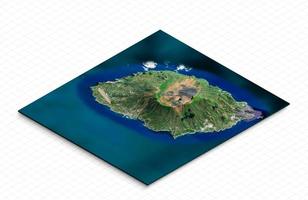 Modelo 3D de una pequeña isla en Japón. mapa isométrico terreno virtual 3d para infografía foto