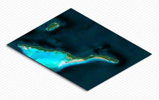 Modelo 3d de la isla bahamas. mapa isométrico terreno virtual 3d para infografía foto