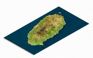 3d model of the Jeju Island, South Korea. Isometric map virtual terrain 3d for infographic photo