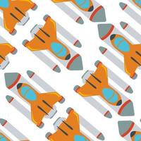 Seamless pattern with space rocket. Vector illustration.