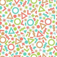 Seamless primitive geometric patterns for tissue and postcards. Trendy hipsters modern color background. Trendy geometric elements memphis card. Vector illustration