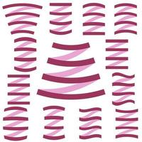 Set of Purple Flat Empty Ribbons. Ready for Your Text or Design. Isolated vector illustration.