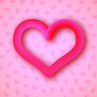 Big red heart on a pink background with little hearts. Symbol of Love. Vector illustration.