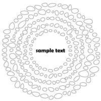 Vector circular wreath with circles and central space for your text. Monochrome circle background.