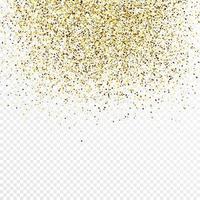 telón de fondo de confeti de brillo dorado aislado sobre fondo blanco transparente. textura de celebración con efecto de luz brillante. ilustración vectorial vector