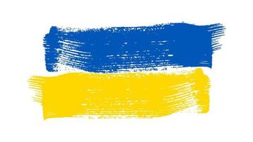 Ukrainian national flag in grunge style vector