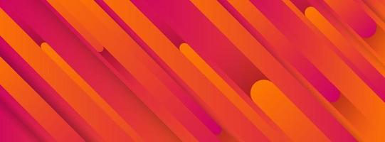 Trendy geometric orange background with abstract lines. Banner design. Futuristic dynamic pattern. Vector illustration