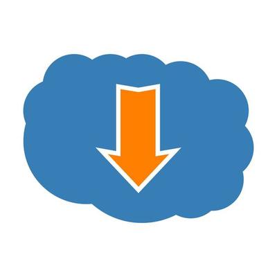 Download cloud icon. Vector illustration.