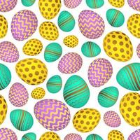 Seamless pattern with colorful Easter eggs. Vector illustration