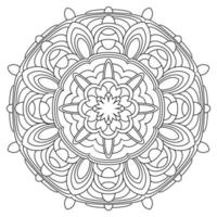 Black and White Vector Mandala. Mandala vector for art, coloring book, zendoodle. Circle Abstract Object Isolated On White Background.