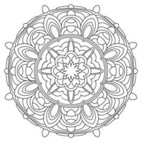 mandala vectorial en blanco y negro. vector mandala para arte, libro de colorear, zendoodle. círculo objeto abstracto aislado sobre fondo blanco.