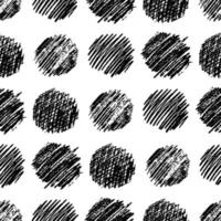 patrón sin costuras con frotis de garabatos de círculo negro dibujado a mano. textura grunge abstracta. ilustración vectorial vector