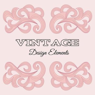 Calligraphic design elements and page decoration. Red Vintage floral elements for design. Vector decorative design elements.