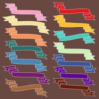 Set of Colorful Empty Ribbons And Banners with Curves. Ready for Your Text or Design. Isolated vector illustration.