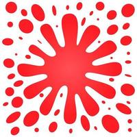 Big red splash with lots of small splashes on a white background. Vector illustration