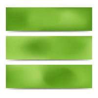 Smooth abstract blurred gradient green banners set. Abstract Creative multicolored background. Vector illustration