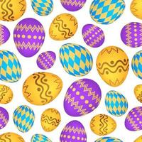 Seamless pattern with colorful Easter eggs. Vector illustration