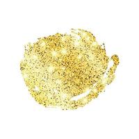 Golden Paint Glittering backdrop on a white background. Background with gold sparkles and glitter effect. Empty space for your text. Vector illustration