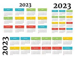 calendario para 2023 aislado en un fondo blanco vector