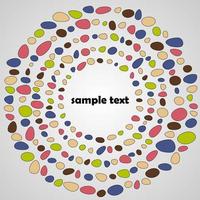 Abstract vector with color irregular dots and central space for your text. Colorful circle background.