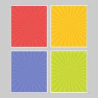 Set of multi colored pop art banners. Halftone comic template with place for your text for design. Vector illustration