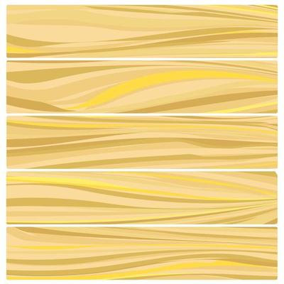 Five wooden boards. Vector abstract wood texture in flat design.