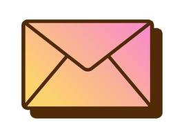 Vector retro gradient email icon. Icon with close envelope in flat design. Letter.
