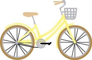 Cute yellow bike vector