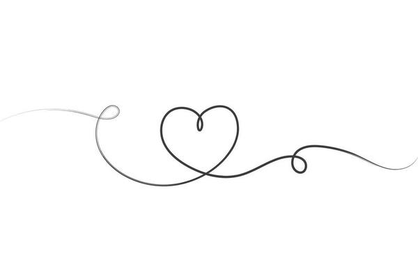 Vector lined heart shape on white background