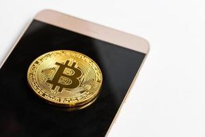 phone with a bitcoin exchange rate photo