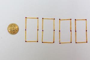 Golden bitcoin on isolate white background concept mining 0000 photo