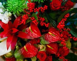 a bouquet of red flowers photo