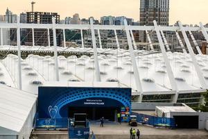 KYIV, UKRAINE - May, 24, 2018 Official UCLfinal in Kyiv, Ukraine before 2018 UEFA Champions village League Final photo