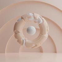 3d rendering of a ring in pastel colors on a white background photo