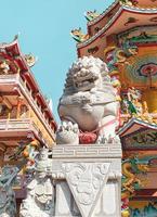 Ang Silla,Chonburi,Thailand-January14,2023 Pixiu or Pi Yao statue is a beautiful Thai and Chinese architecture of Nachas sa thai chute shrine, naja shrine, najasaataichue, nezha shrine chinese temple. photo