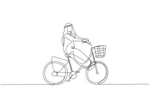 arab man riding high speed bicycle all gass no break vector