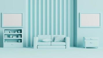 monochrome room with minimalist room decoration on 3d rendering for web page presentation or frame background photo