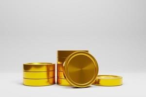 3d rendering gold coin isolated on white background photo