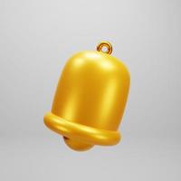 3d rendering bell icon on white background photo