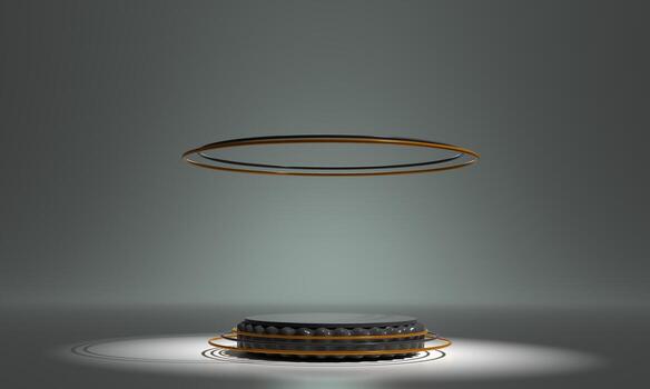 empty elegant podium scene with circle shape on 3d rendering photo