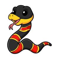 Cute happy coral snake cartoon vector