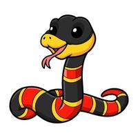 lindo, feliz, coral, serpiente, caricatura vector