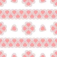 Vector seamless abstract pattern on a white background. Pink hearts