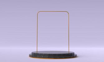 minimalist empty round podium background on 3d rendering photo