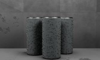 3d illustration realistic soda cans on 3d rendering photo