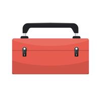 Red metal box for carrying tools on isolated background, Vector illustration.