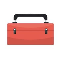 Red metal box for carrying tools on isolated background, Vector illustration.