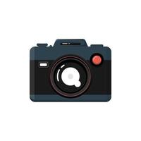 Digital camera front on isolated background, Vector illustration.