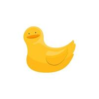 Cute little yellow duck on isolated background, Vector illustration.